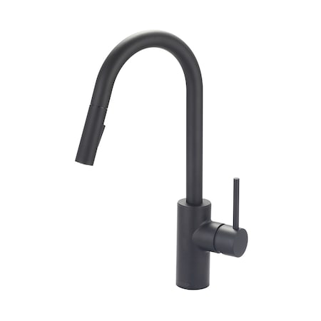 Pioneer Industries Single Handle Pull-Down Kitchen Faucet, Compression Hose, Black, Weight: 9.4 2MT260-MB